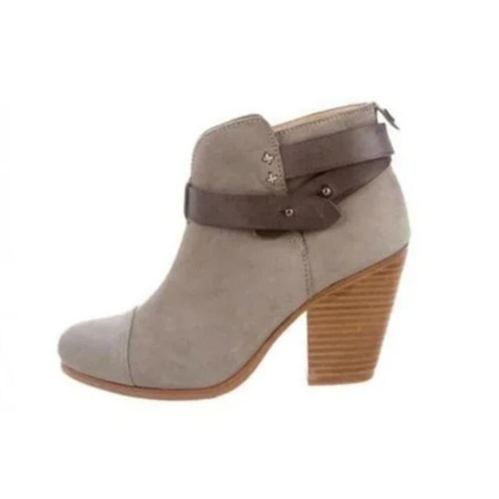 Rag & Bone Harrow Suede Booties Grey Ankle Heeled 10